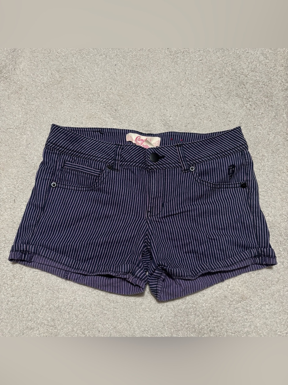 Candies Striped Low Rise Mini Shorts Y2K Size 1